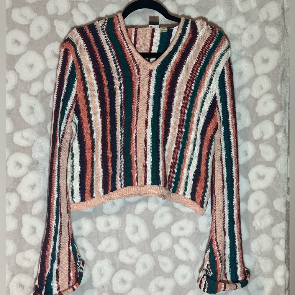 Roxy Knitted Long Sleeve Cropped Sweater